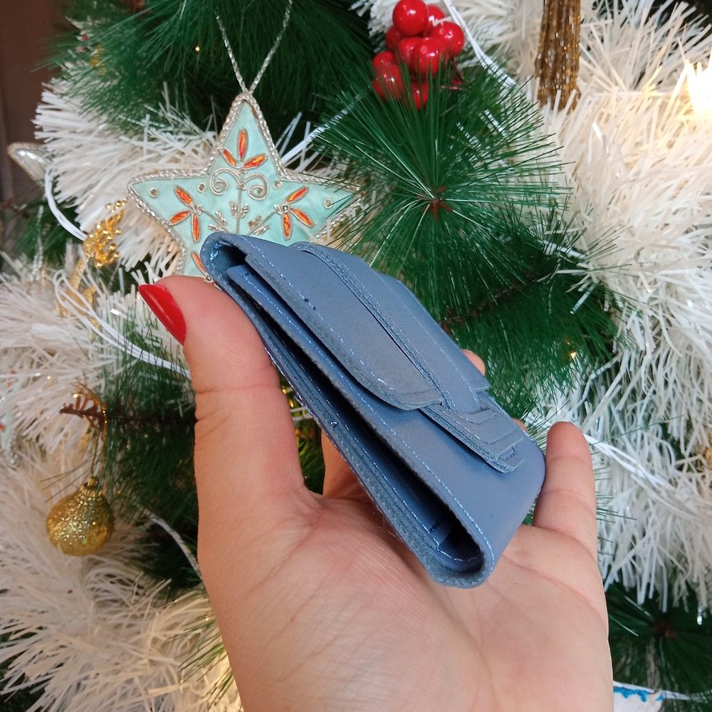 Elegant Boho Blue Fold Wallet - Picture 9 of 14